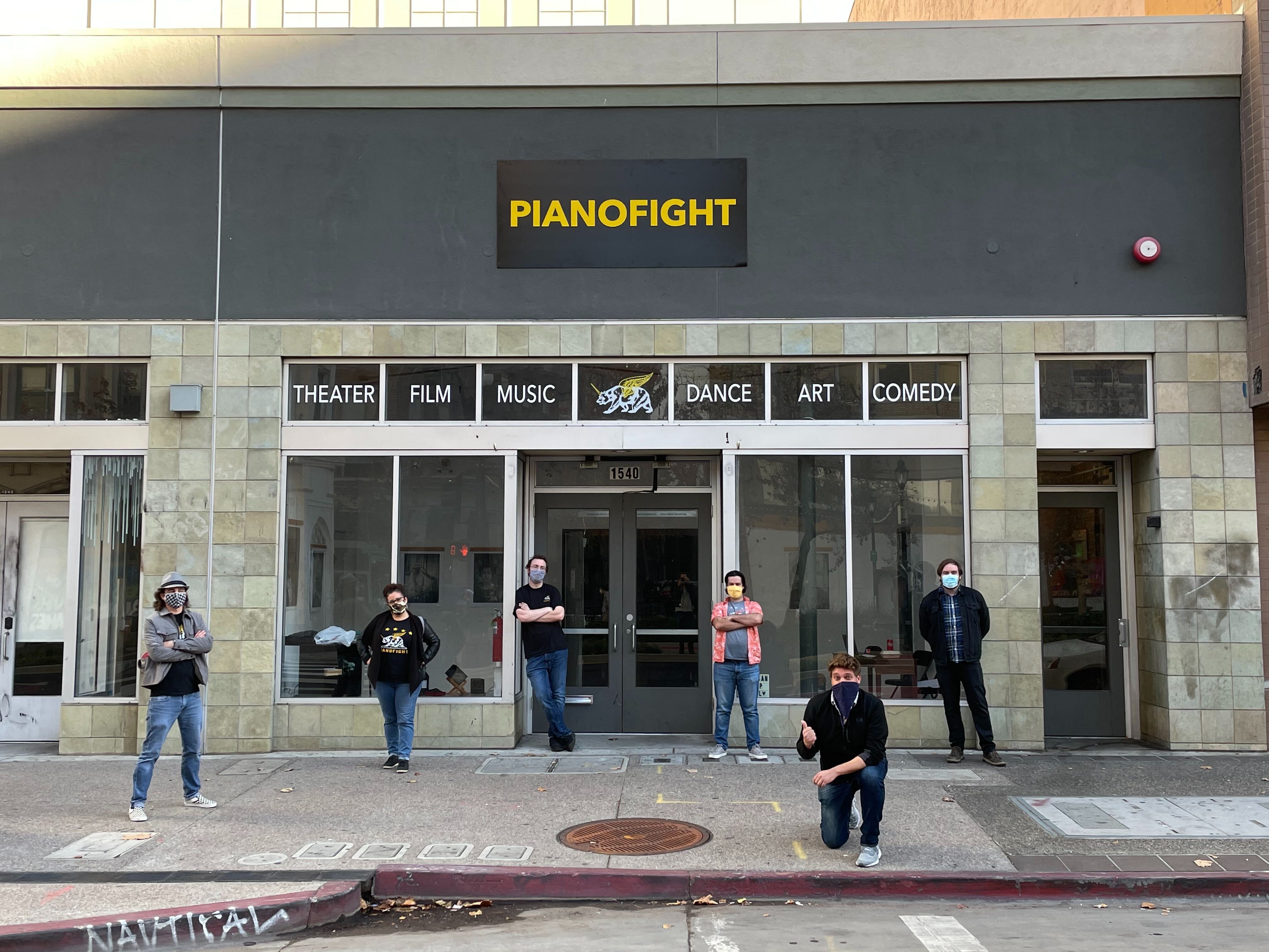 Facade of PianoFight's new location in Oakland at The Flight Deck