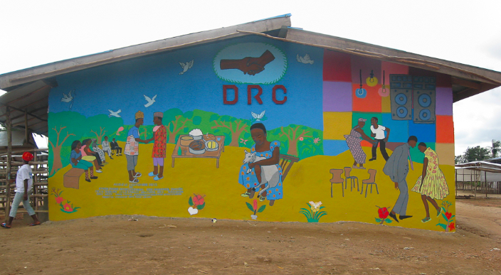 Peace Mural, Little Wlebo Refugee Camp, Liberia - Colors of Connection (2012)