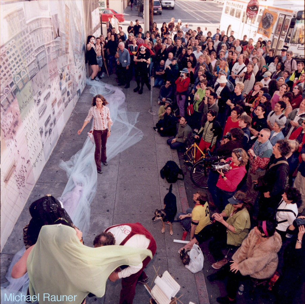 Unveiling Event of Market Street Railway Mural by Mona Caron, San Francisco - Shaping San Francisco (2004, restoration 2017)