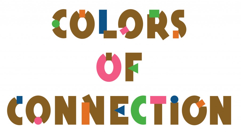 Logo for Colors of Connection with the letters in different shades of brown, pink, green, blue