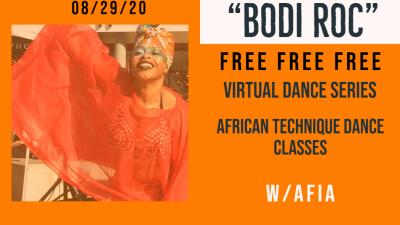 Bahiya Movement's "Bodi Roc" free virtual dance series, June to August 2020