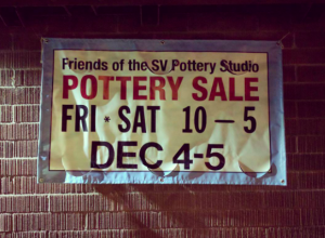 Banner from a past pottery sale to support the Sunnyvale Community Center